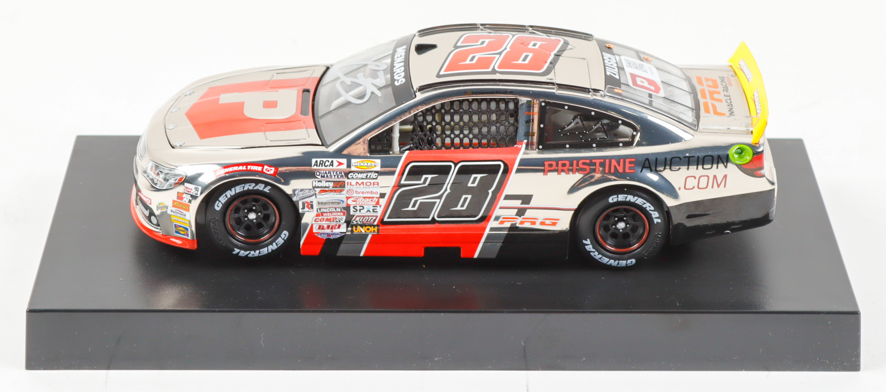 Connor Zilisch Signed 2024 #28 Pristine Auction Chevrolet SS Color Chrome | 1:24 Diecast Car (PA) at PristineAuction.com Connor Zilisch Signed 2024 #28 Pristine Auction Chevrolet SS Color Chrome | 1:24 Diecast Car (PA) at PristineAuction.com