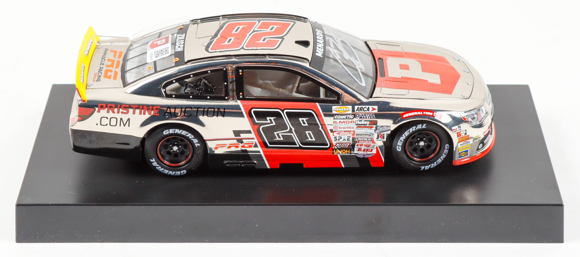 Connor Zilisch Signed 2024 #28 Pristine Auction Chevrolet SS Color Chrome | 1:24 Diecast Car (PA) at PristineAuction.com Connor Zilisch Signed 2024 #28 Pristine Auction Chevrolet SS Color Chrome | 1:24 Diecast Car (PA) at PristineAuction.com