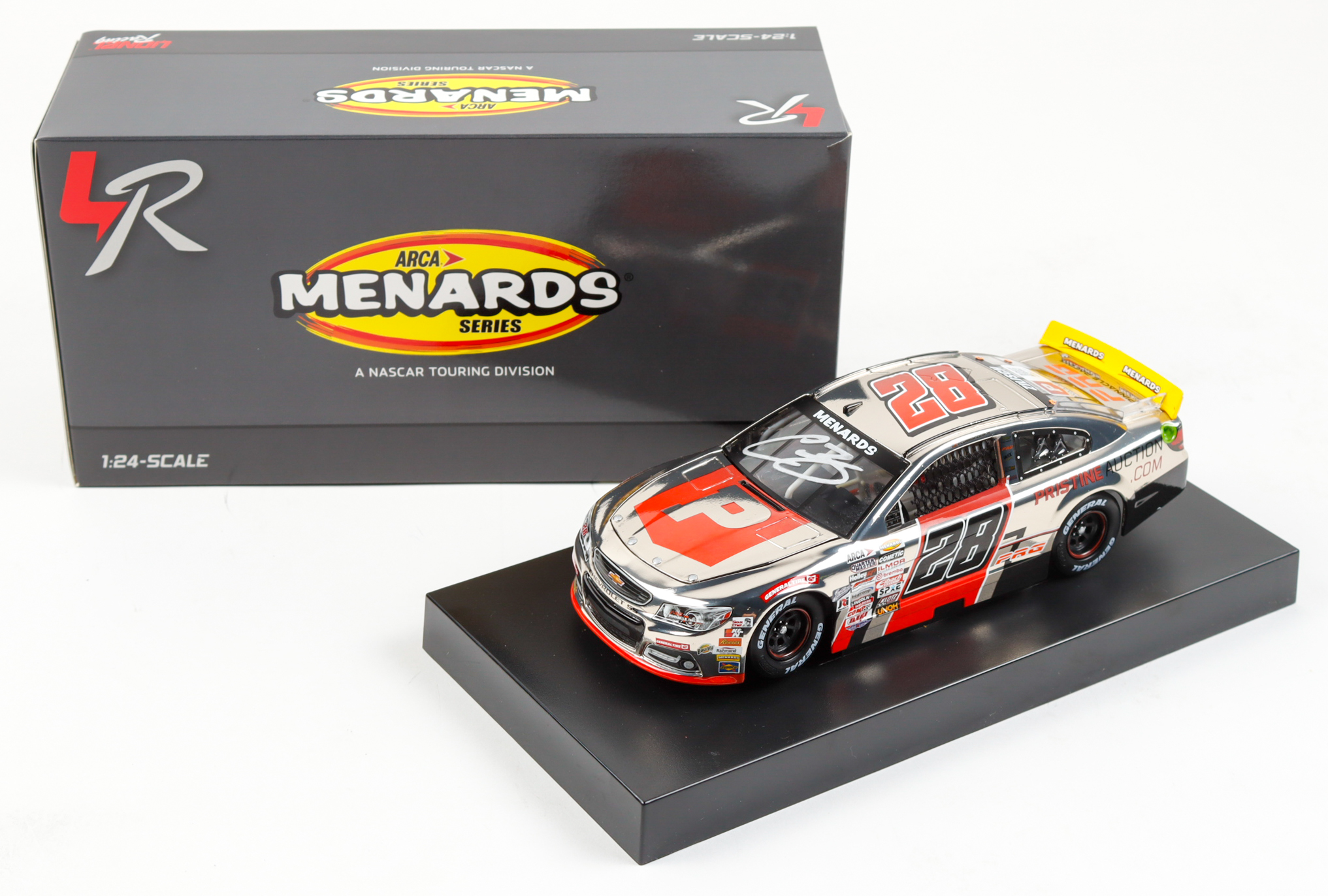 Connor Zilisch Signed 2024 #28 Pristine Auction Chevrolet SS Color Chrome | 1:24 Diecast Car (PA) at PristineAuction.com Connor Zilisch Signed 2024 #28 Pristine Auction Chevrolet SS Color Chrome | 1:24 Diecast Car (PA) at PristineAuction.com
