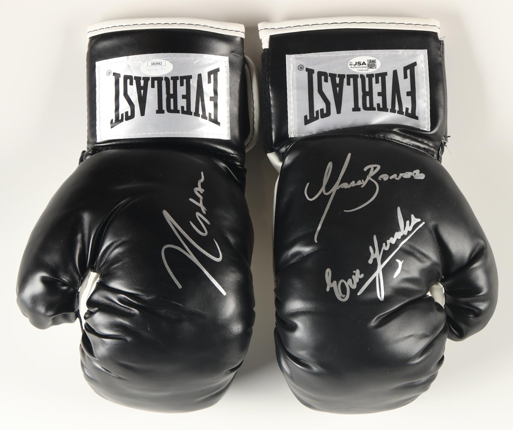 Julio Cesar Chavez, Marco Antonio Barrera & Erik Morales Signed Pair of Everlast Boxing gloves with Display Case (JSA) at PristineAuction.com Julio Cesar Chavez, Marco Antonio Barrera & Erik Morales Signed Pair of Everlast Boxing gloves with Display Case (JSA) at PristineAuction.com