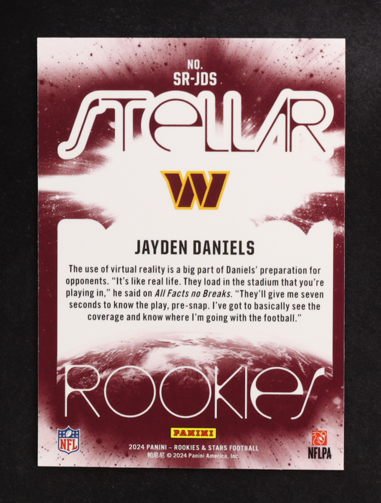 Jayden Daniels 2024 Rookies and Stars Stellar Rookies Red Plaid #9 RC at PristineAuction.com Jayden Daniels 2024 Rookies and Stars Stellar Rookies Red Plaid #9 RC at PristineAuction.com