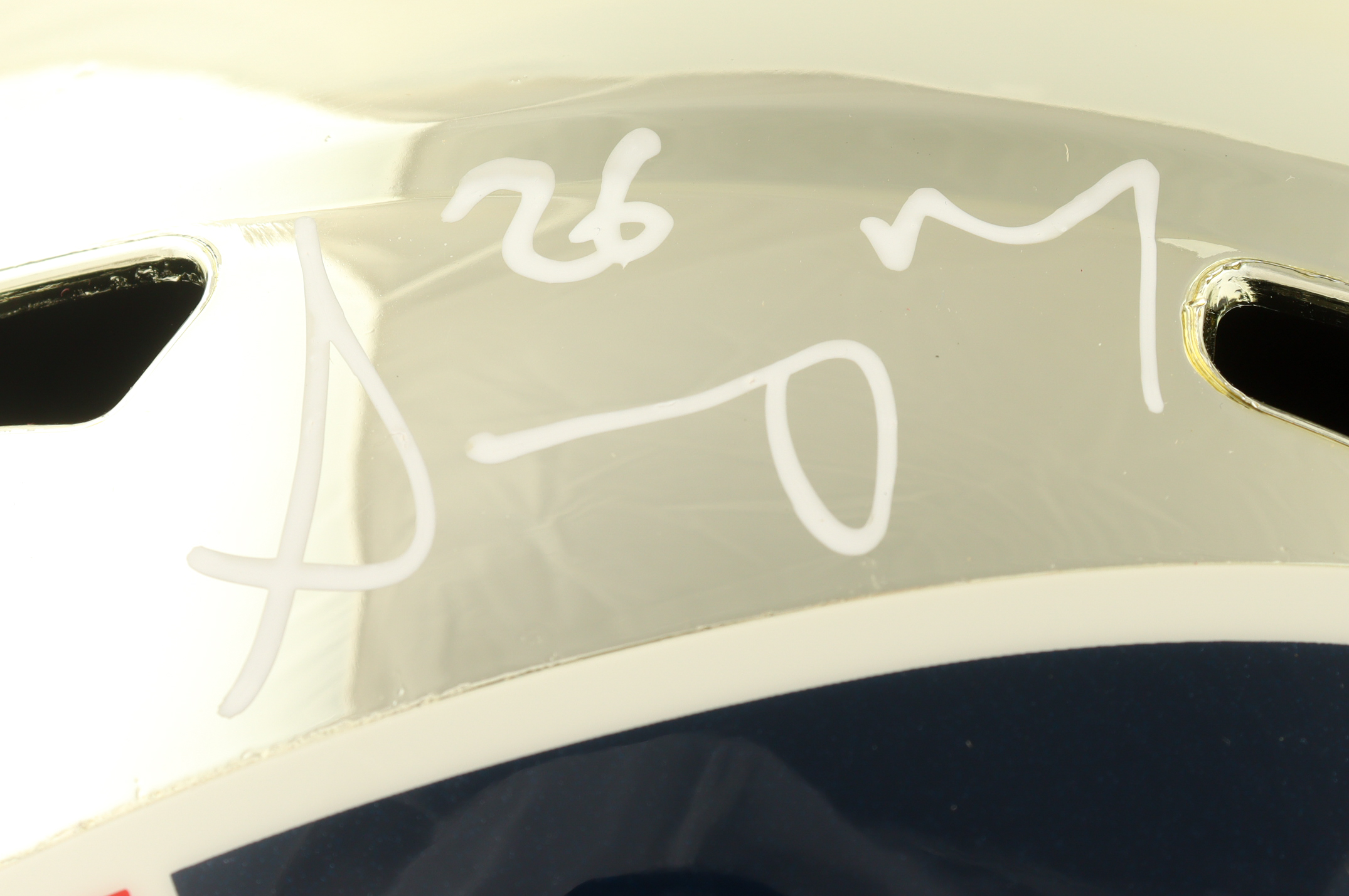 Sony Michel Signed Patriots Full-Size Chrome Alternate Speed Helmet (Beckett) at PristineAuction.com Sony Michel Signed Patriots Full-Size Chrome Alternate Speed Helmet (Beckett) at PristineAuction.com