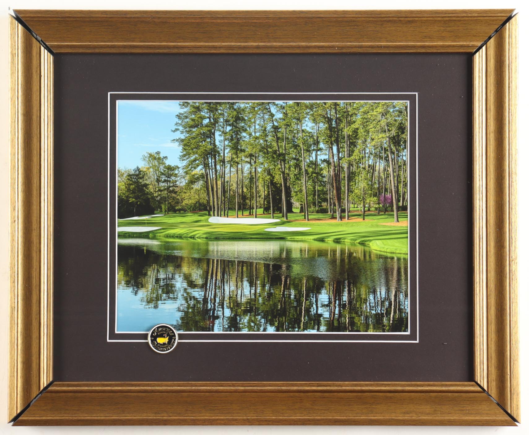 "The Masters Augusta National Golf Course" Custom Framed Photo Display with Masters Pin at PristineAuction.com "The Masters Augusta National Golf Course" Custom Framed Photo Display with Masters Pin at PristineAuction.com