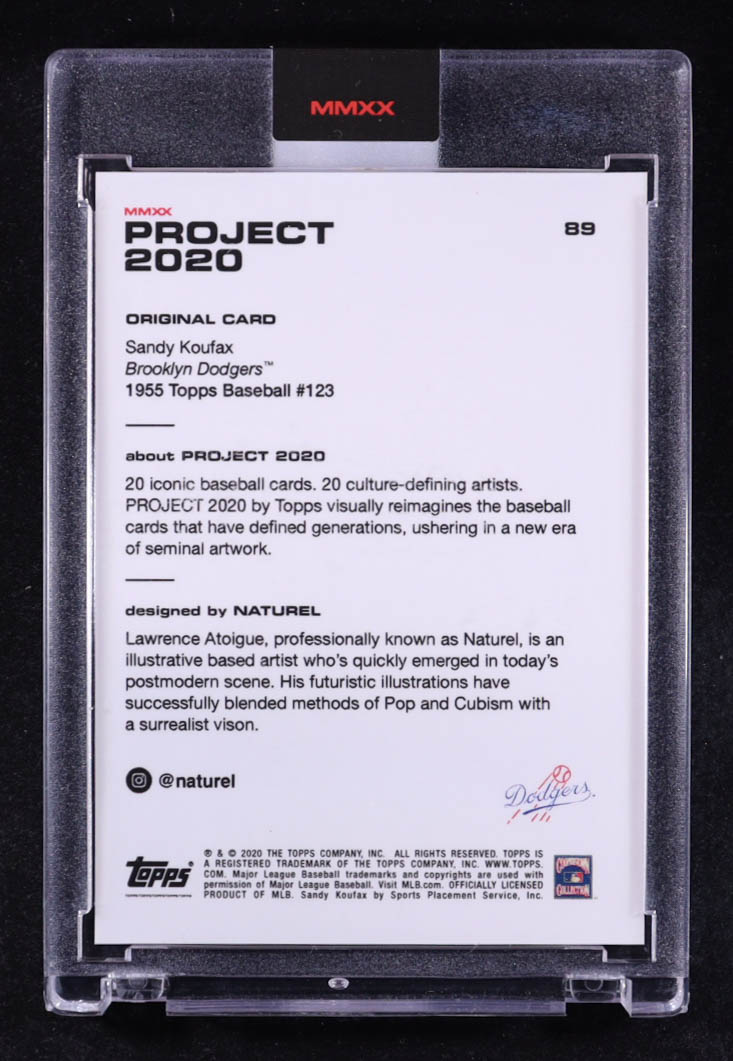 Sandy Koufax 2020 Topps Project 2020 #89 / Naturel at PristineAuction.com Sandy Koufax 2020 Topps Project 2020 #89 / Naturel at PristineAuction.com