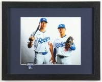 Shohei Ohtani & Yoshinobu Yamamoto Custom Framed Photo Display with World Series Pin at PristineAuction.com