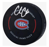 Cole Caufield Signed Canadiens Official Game Puck (Fanatics) at PristineAuction.com