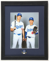 Shohei Ohtani & Yoshinobu Yamamoto Custom Framed Photo Display with World Series Pin at PristineAuction.com