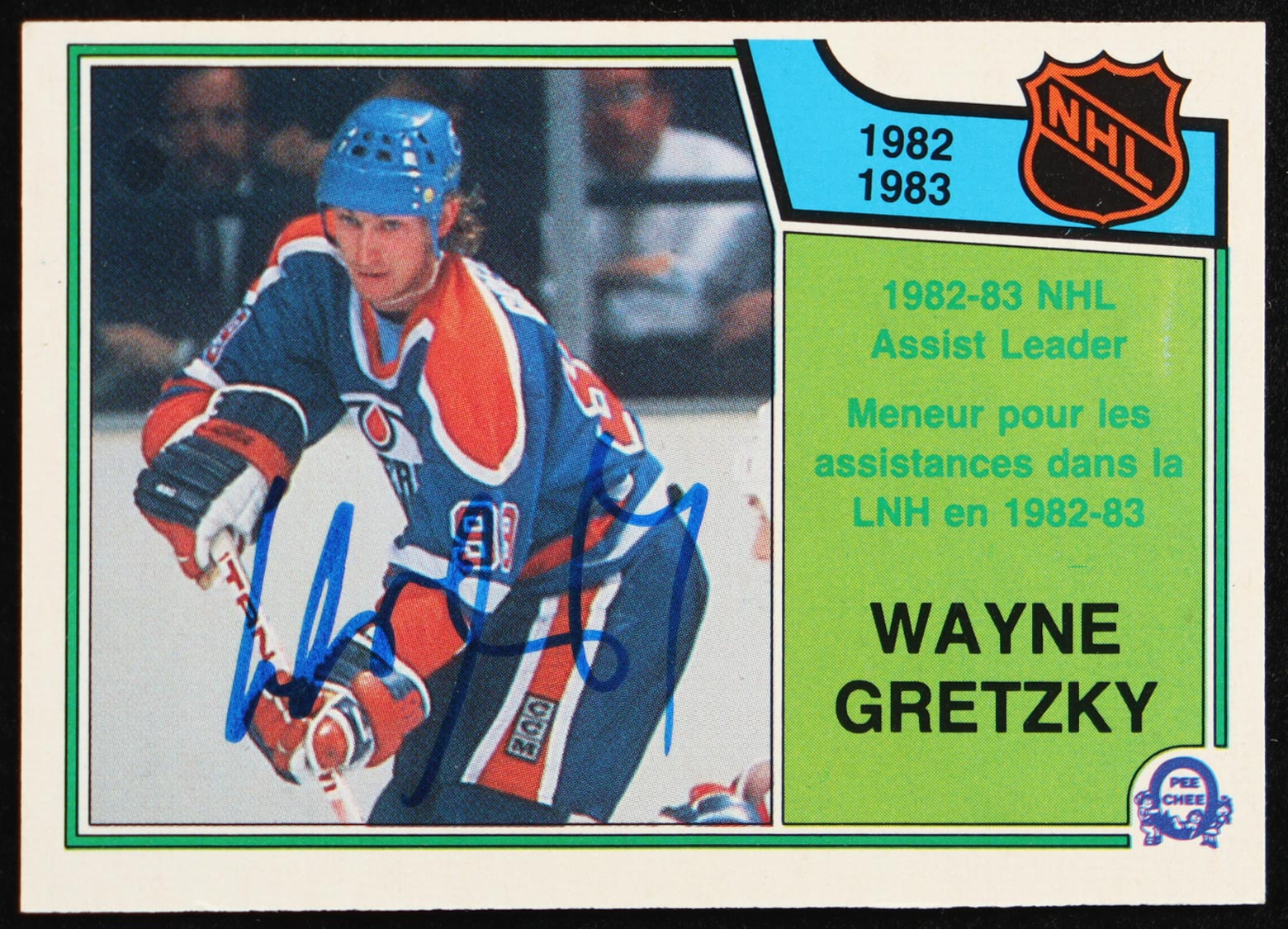 Wayne Gretzky Signed 1983-84 O-Pee-Chee #216 LL (Beckett) at PristineAuction.com Wayne Gretzky Signed 1983-84 O-Pee-Chee #216 LL (Beckett) at PristineAuction.com