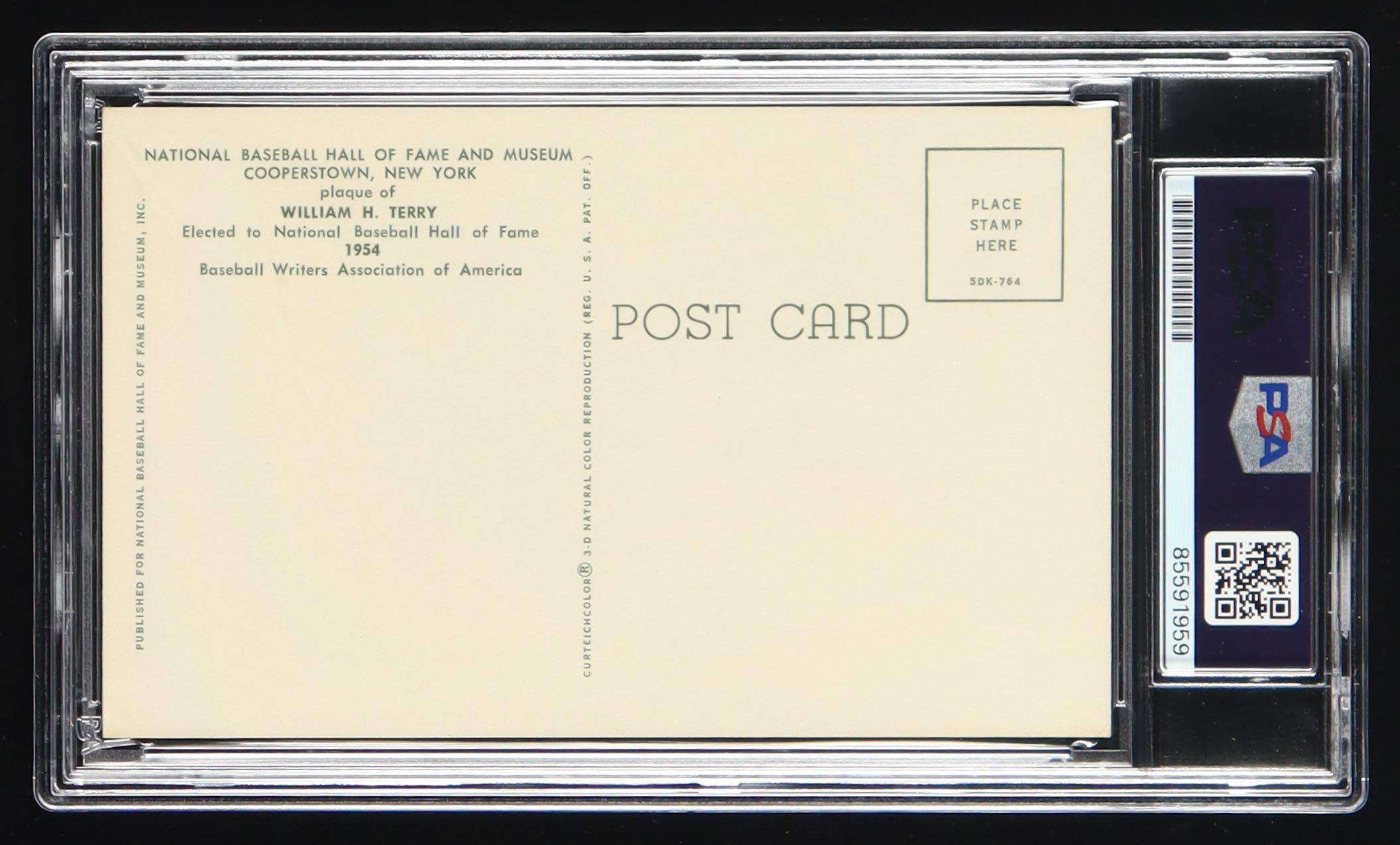 William Terry Signed Cut on Hall of Fame Plaque Postcard (PSA) at PristineAuction.com William Terry Signed Cut on Hall of Fame Plaque Postcard (PSA) at PristineAuction.com