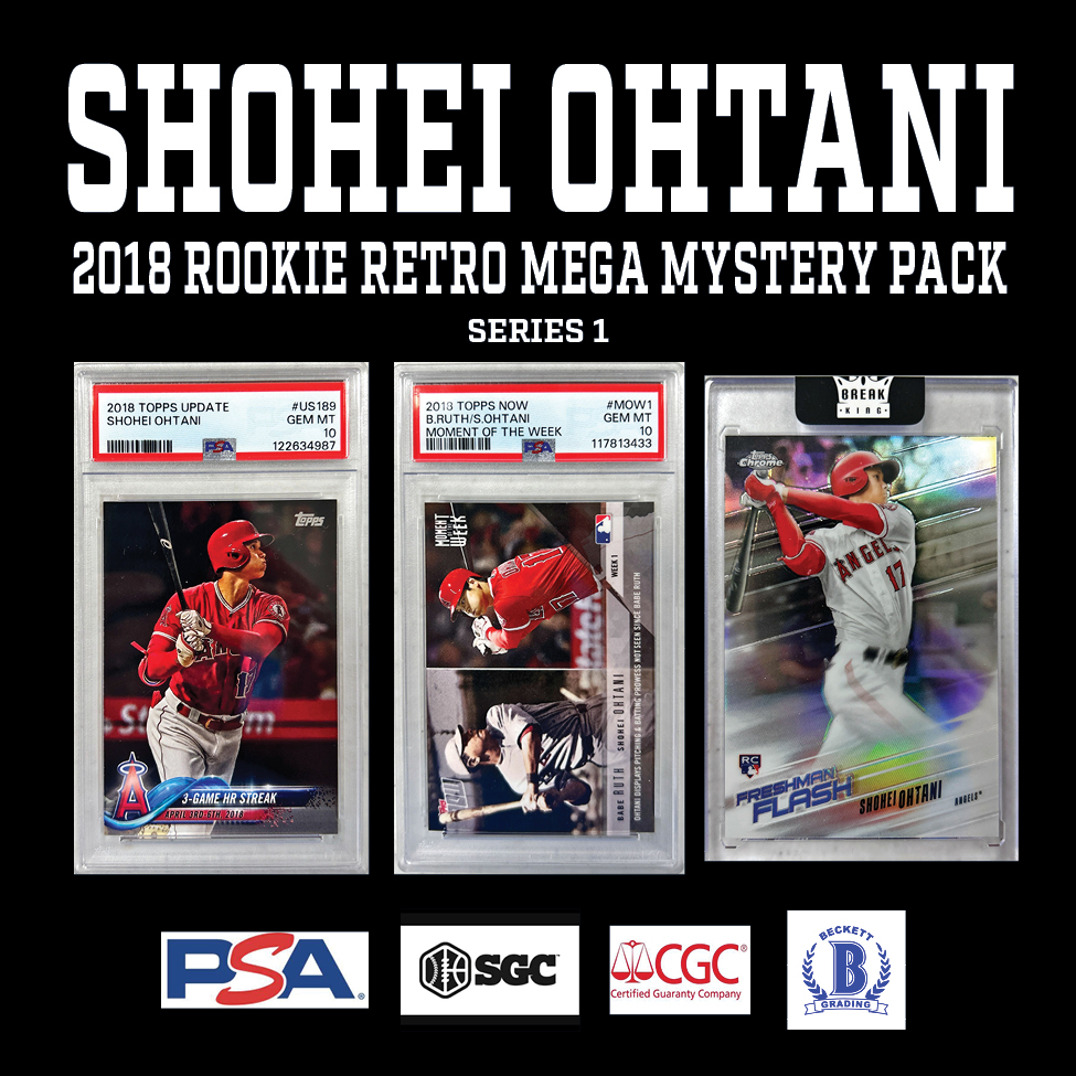 Break King ""SHOHEI OHTANI 2018 ROOKIE RETRO"" MEGA Mystery Box / Pack Series 1 at PristineAuction.com Break King ""SHOHEI OHTANI 2018 ROOKIE RETRO"" MEGA Mystery Box / Pack Series 1 at PristineAuction.com