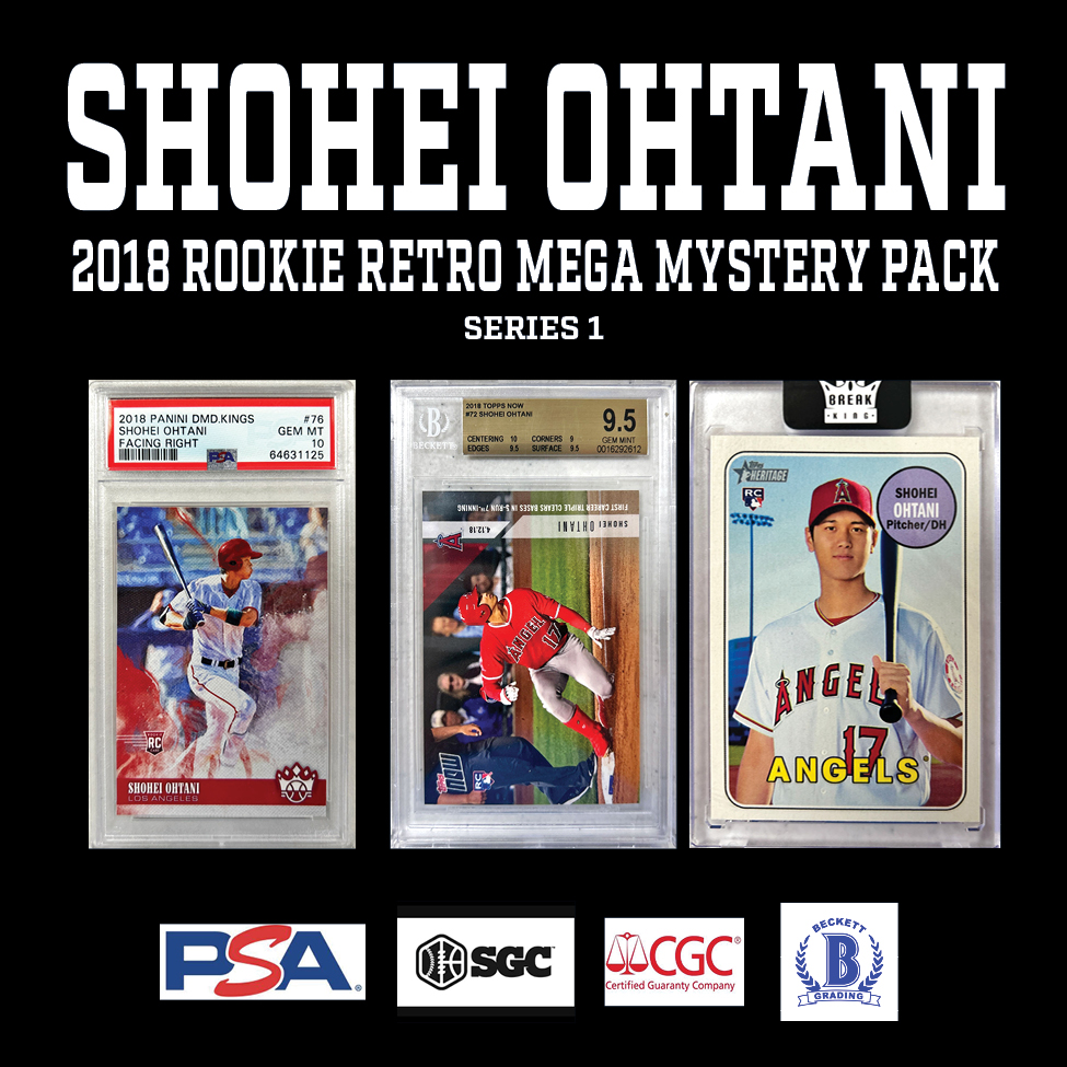 Break King ""SHOHEI OHTANI 2018 ROOKIE RETRO"" MEGA Mystery Box / Pack Series 1 at PristineAuction.com Break King ""SHOHEI OHTANI 2018 ROOKIE RETRO"" MEGA Mystery Box / Pack Series 1 at PristineAuction.com