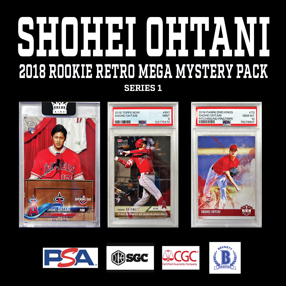 Break King ""SHOHEI OHTANI 2018 ROOKIE RETRO"" MEGA Mystery Box / Pack Series 1 at PristineAuction.com Break King ""SHOHEI OHTANI 2018 ROOKIE RETRO"" MEGA Mystery Box / Pack Series 1 at PristineAuction.com