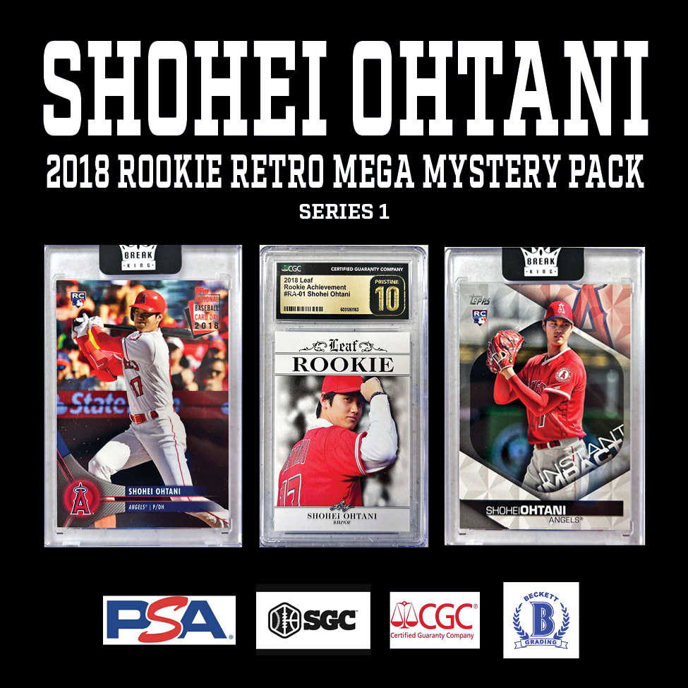 Break King ""SHOHEI OHTANI 2018 ROOKIE RETRO"" MEGA Mystery Box / Pack Series 1 at PristineAuction.com Break King ""SHOHEI OHTANI 2018 ROOKIE RETRO"" MEGA Mystery Box / Pack Series 1 at PristineAuction.com