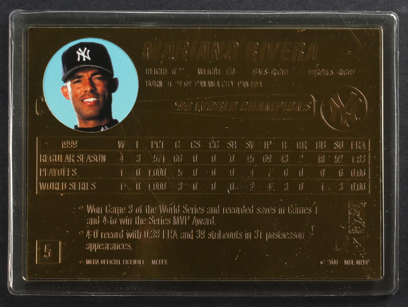 The Danbury Mint 22KT 1999 World Champions Baseball Complete Set of (32) Sports Cards in Commemorative Binder at PristineAuction.com The Danbury Mint 22KT 1999 World Champions Baseball Complete Set of (32) Sports Cards in Commemorative Binder at PristineAuction.com