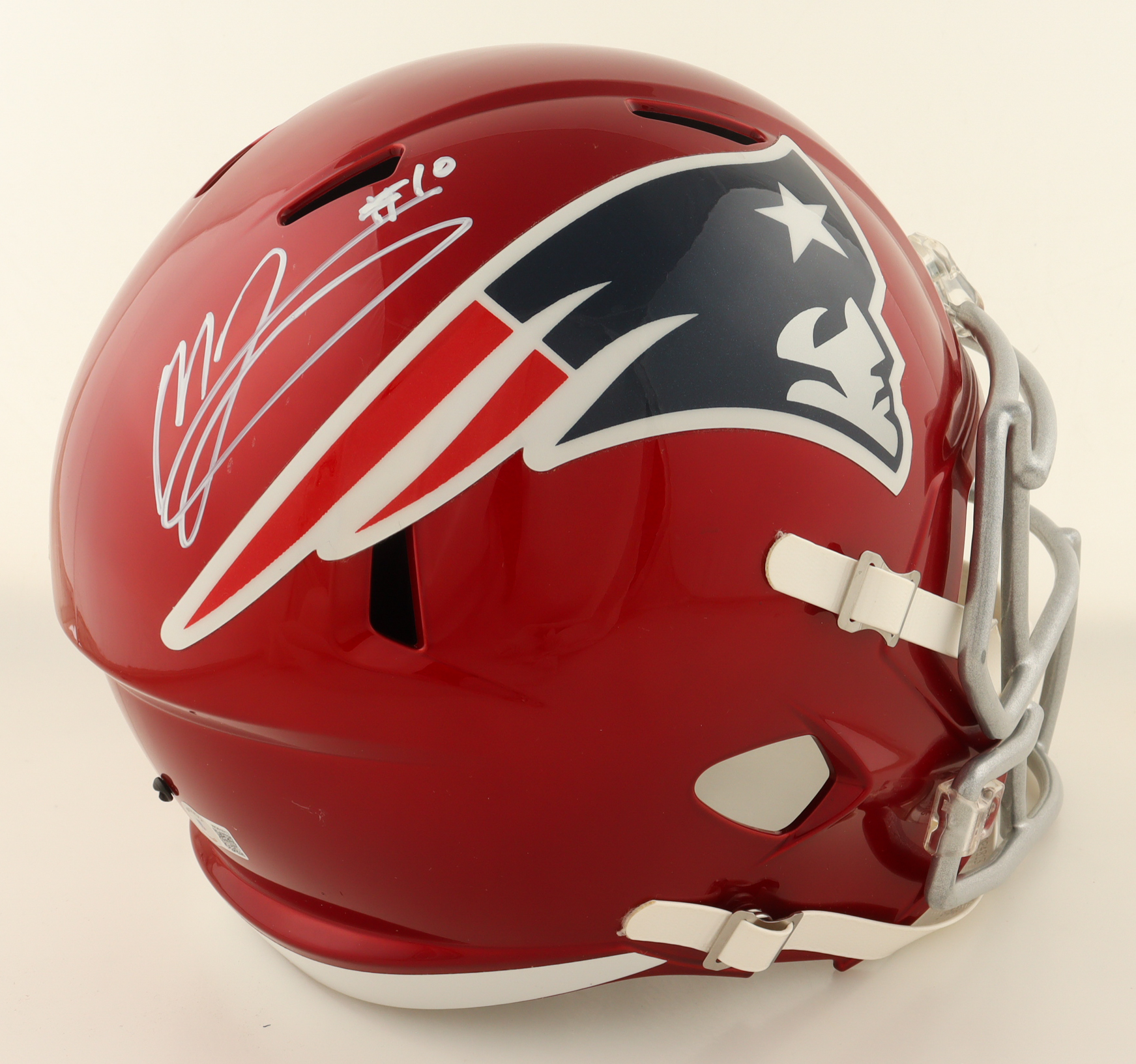 Mac Jones Signed Patriots Full-Size Flash Alternate Speed Helmet (Beckett) at PristineAuction.com Mac Jones Signed Patriots Full-Size Flash Alternate Speed Helmet (Beckett) at PristineAuction.com