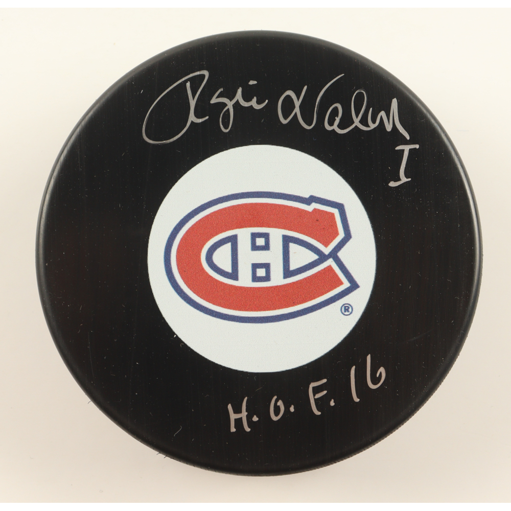 Rogie Vachon Signed Canadiens Logo Hockey Puck Inscribed "H.O.F. 16" (SportAuthentix) at PristineAuction.com