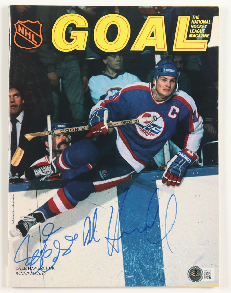 Randy Carlyle & Dale Hawerchuk Signed 1987 NHL "Goal" Magazine (Beckett) at PristineAuction.com Randy Carlyle & Dale Hawerchuk Signed 1987 NHL "Goal" Magazine (Beckett) at PristineAuction.com