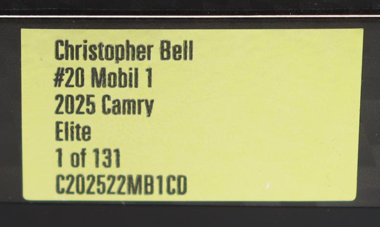 Christopher Bell Signed 2025 #20 Mobil1 Camry Elite | 1:24 Diecast Car (Bell COA) at PristineAuction.com Christopher Bell Signed 2025 #20 Mobil1 Camry Elite | 1:24 Diecast Car (Bell COA) at PristineAuction.com
