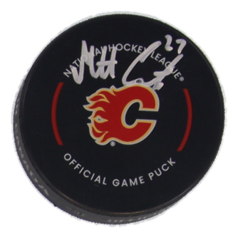 Matt Coronato Signed Flames Logo Hockey Puck (JSA) at PristineAuction.com Matt Coronato Signed Flames Logo Hockey Puck (JSA) at PristineAuction.com