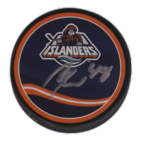 Matthew Schaefer Signed Islanders Logo Hockey Puck (JSA) at PristineAuction.com