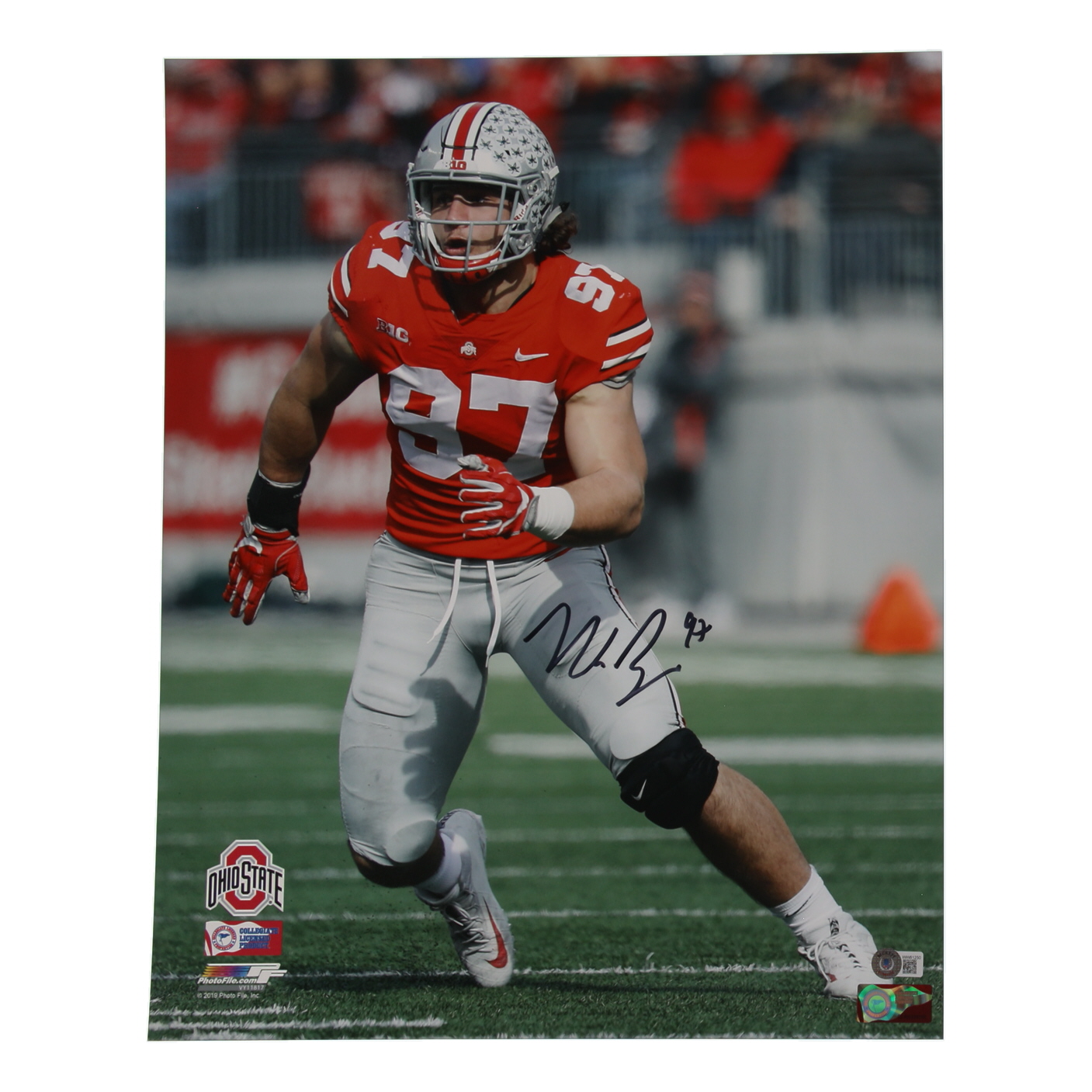 Nick Bosa Signed Ohio State Buckeyes 16x20 Photo (Beckett) at PristineAuction.com Nick Bosa Signed Ohio State Buckeyes 16x20 Photo (Beckett) at PristineAuction.com