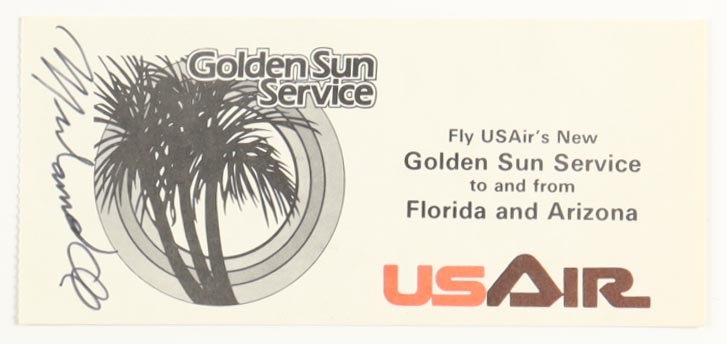 Muhammad Ali Signed Vintage US Air Flight Ticket (JSA) at PristineAuction.com Muhammad Ali Signed Vintage US Air Flight Ticket (JSA) at PristineAuction.com