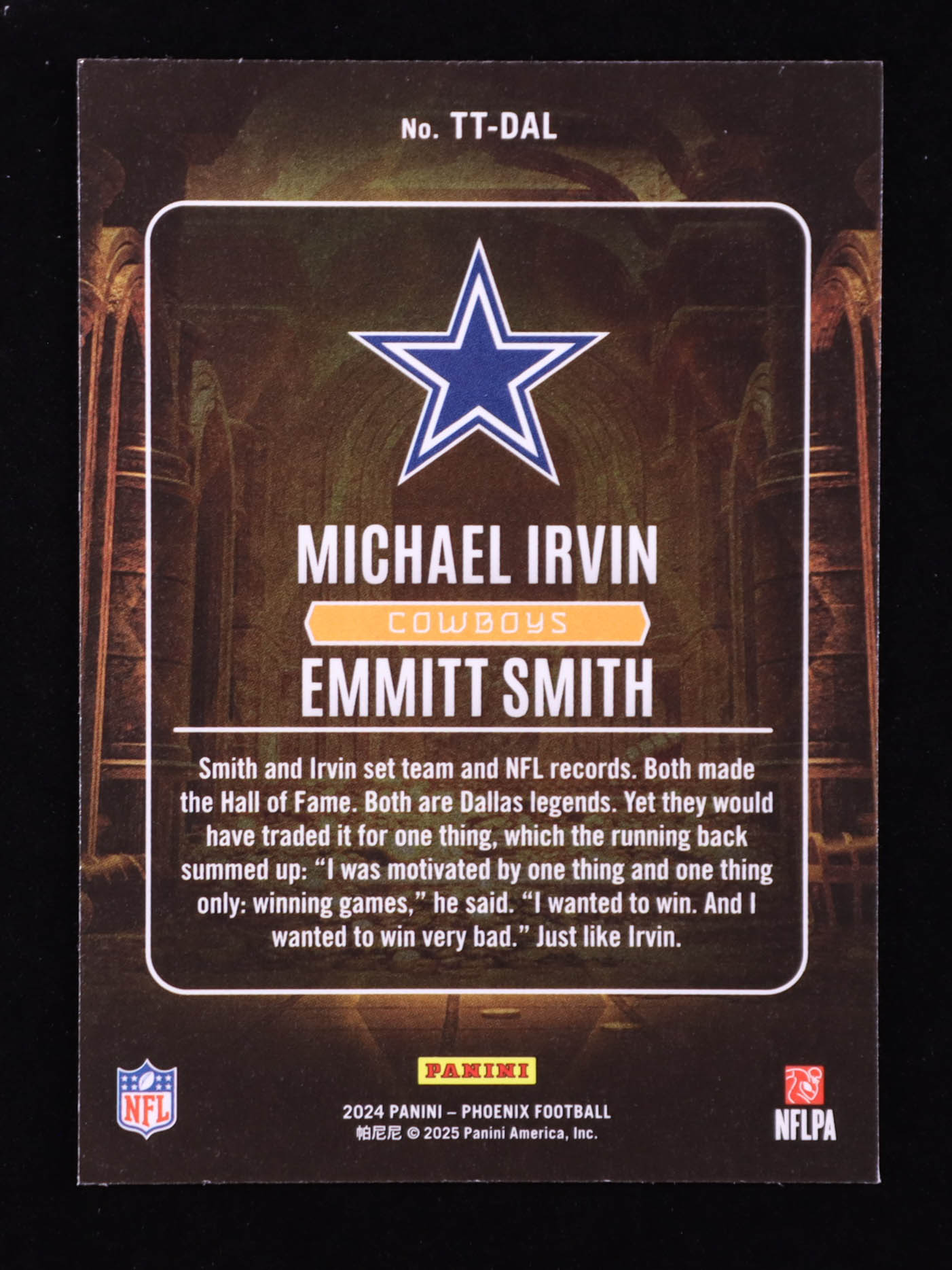 Emmitt Smith / Michael Irvin 2024 Panini Phoenix Treasured Tandems Pandora #2 at PristineAuction.com Emmitt Smith / Michael Irvin 2024 Panini Phoenix Treasured Tandems Pandora #2 at PristineAuction.com