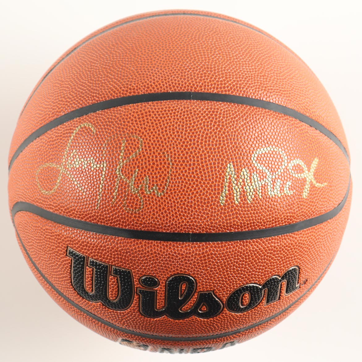 Magic Johnson & Larry Bird Signed NBA Logo Basketball with Display Case (Beckett & PSA) at PristineAuction.com Magic Johnson & Larry Bird Signed NBA Logo Basketball with Display Case (Beckett & PSA) at PristineAuction.com