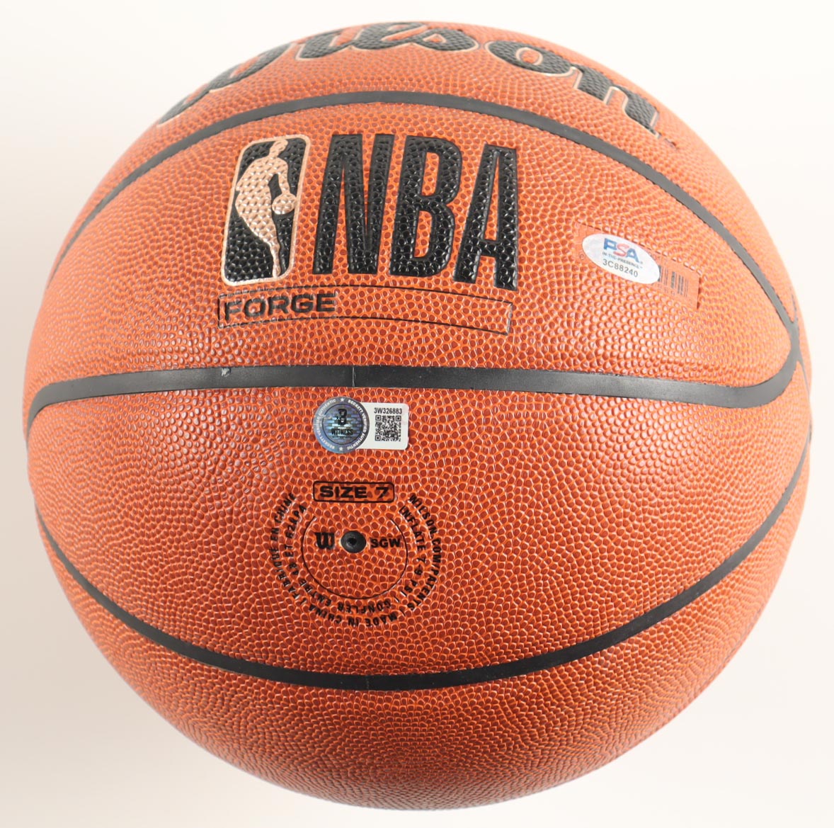 Magic Johnson & Larry Bird Signed NBA Logo Basketball with Display Case (Beckett & PSA) at PristineAuction.com Magic Johnson & Larry Bird Signed NBA Logo Basketball with Display Case (Beckett & PSA) at PristineAuction.com