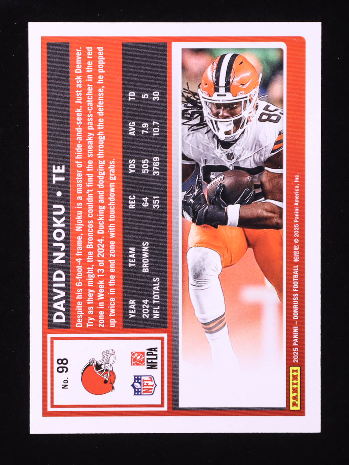 David Njoku 2025 Donruss Press Proof Gold #98 #23/50 at PristineAuction.com David Njoku 2025 Donruss Press Proof Gold #98 #23/50 at PristineAuction.com