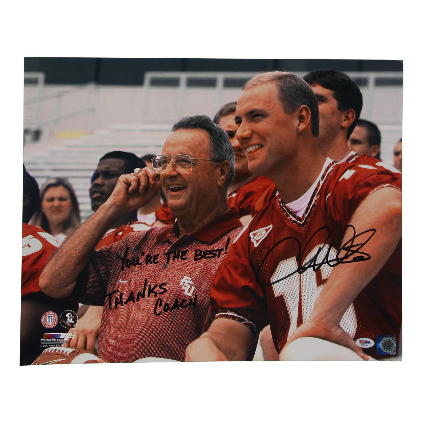 Chris Weinke Signed Florida State Seminoles 16x20 Photo Inscribed "You're The Best!" & "Thanks Coach" (PSA) at PristineAuction.com Chris Weinke Signed Florida State Seminoles 16x20 Photo Inscribed "You're The Best!" & "Thanks Coach" (PSA) at PristineAuction.com