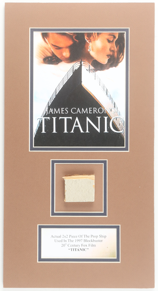 "Titanic" Custom Matted Movie Prop Ship Piece Display at PristineAuction.com "Titanic" Custom Matted Movie Prop Ship Piece Display at PristineAuction.com