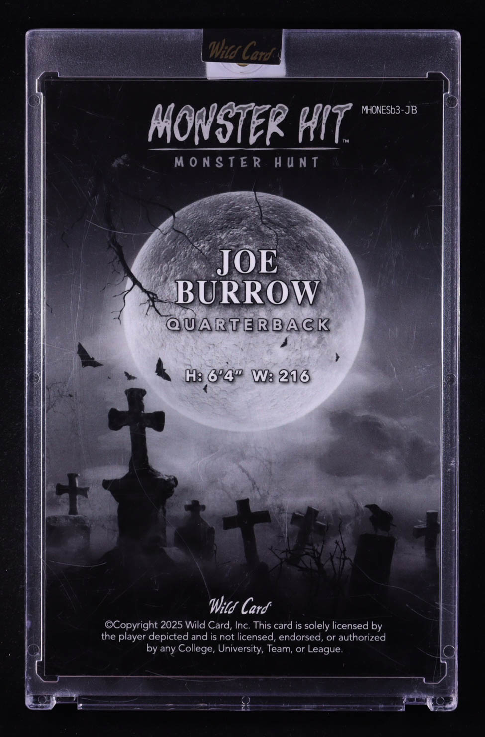 Joe Burrow 2025 Wild Card National Exclusive Monster Hit Monster Hunt Dracula Crystal Yellow Jumbo #JB #1/1 at PristineAuction.com Joe Burrow 2025 Wild Card National Exclusive Monster Hit Monster Hunt Dracula Crystal Yellow Jumbo #JB #1/1 at PristineAuction.com