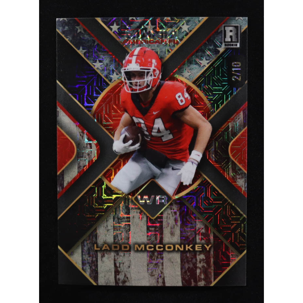Ladd Mcconkey 2024 Wild Card Automania American FB Holo-Lux #AMATP-LM RC #2/10 at PristineAuction.com