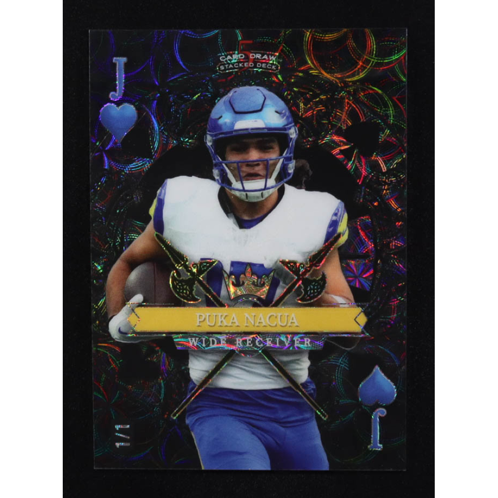Puka Nacua 2024 Wild Card 5 Card Draw Stacked Deck Joker Blue Hearts #SDPH-PNN RC #1/1 at PristineAuction.com