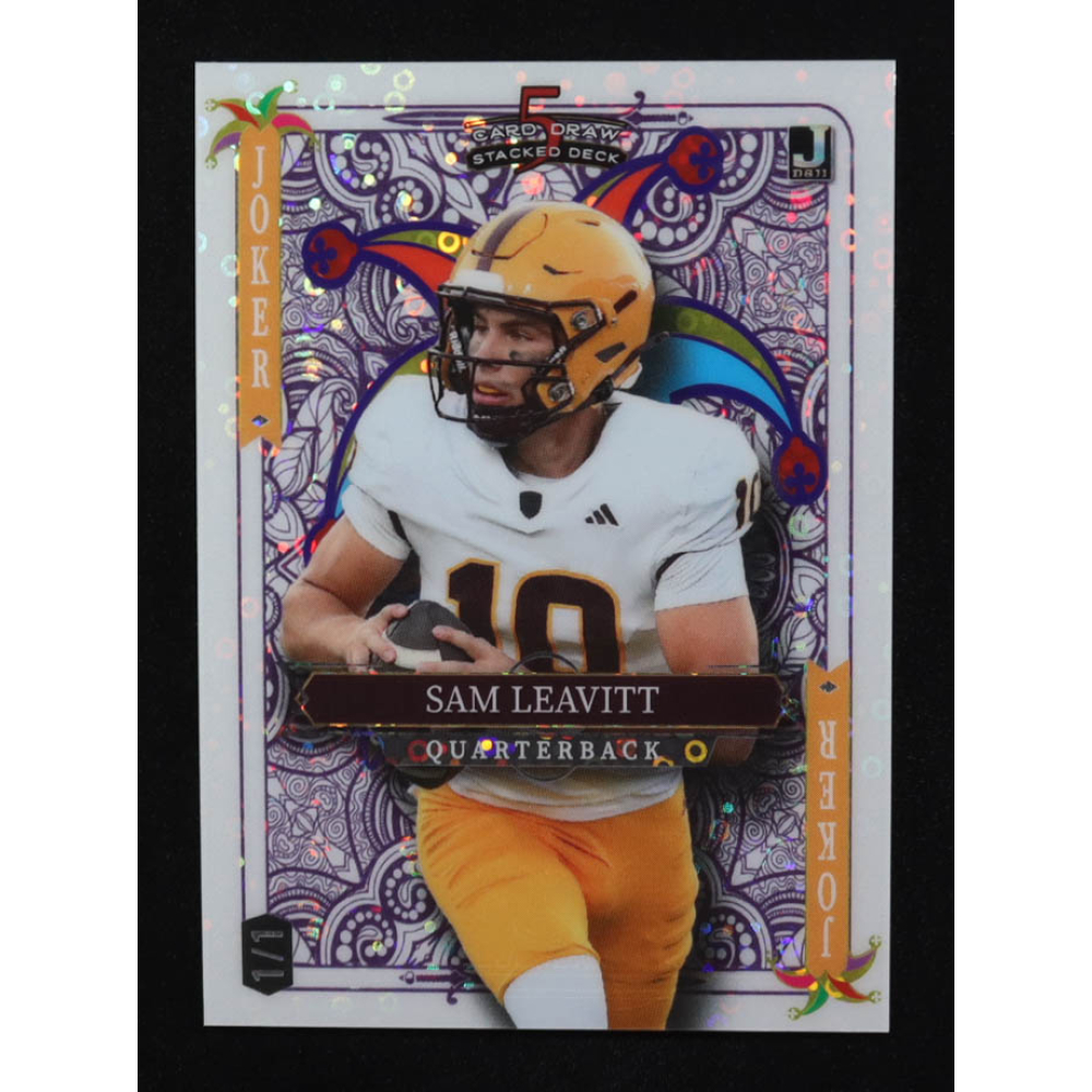Sam Leavitt 2024 Wild Card 5 Card Draw Stacked Deck Joker #SDPJ-SLN RC #1/1 at PristineAuction.com