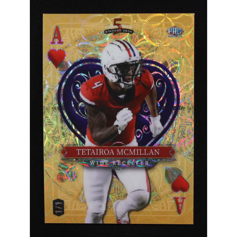 Tetairoa Mcmillan 2024 Wild Card 5 Card Draw Stacked Deck Ace Of Hearts #SDPH-TMN RC #1/1 at PristineAuction.com