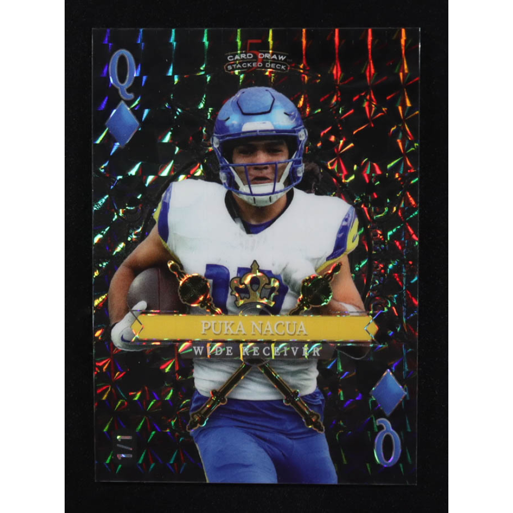 Puka Nacua 2024 Wild Card 5 Card Draw Stacked Deck Queen Of Diamonds #SDPD-PNN #1/1 at PristineAuction.com