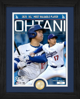 Shohei Ohtani LE Dodgers "2025 NL MVP" Custom Framed Photo with Silver Plated Coin at PristineAuction.com