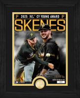 Paul Skenes LE Pirates "2025 NL Cy Young" Custom Framed Photo Mint with Bronze Coin at PristineAuction.com