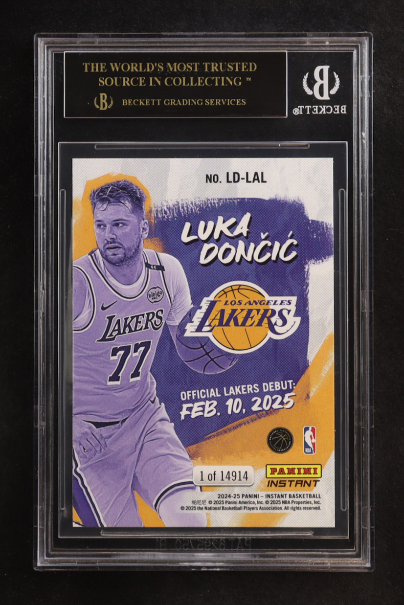 Luka Doncic 2024-25 Panini Instant #LDLAL (BGS 10 | Pristine Black Label) at PristineAuction.com Luka Doncic 2024-25 Panini Instant #LDLAL (BGS 10 | Pristine Black Label) at PristineAuction.com