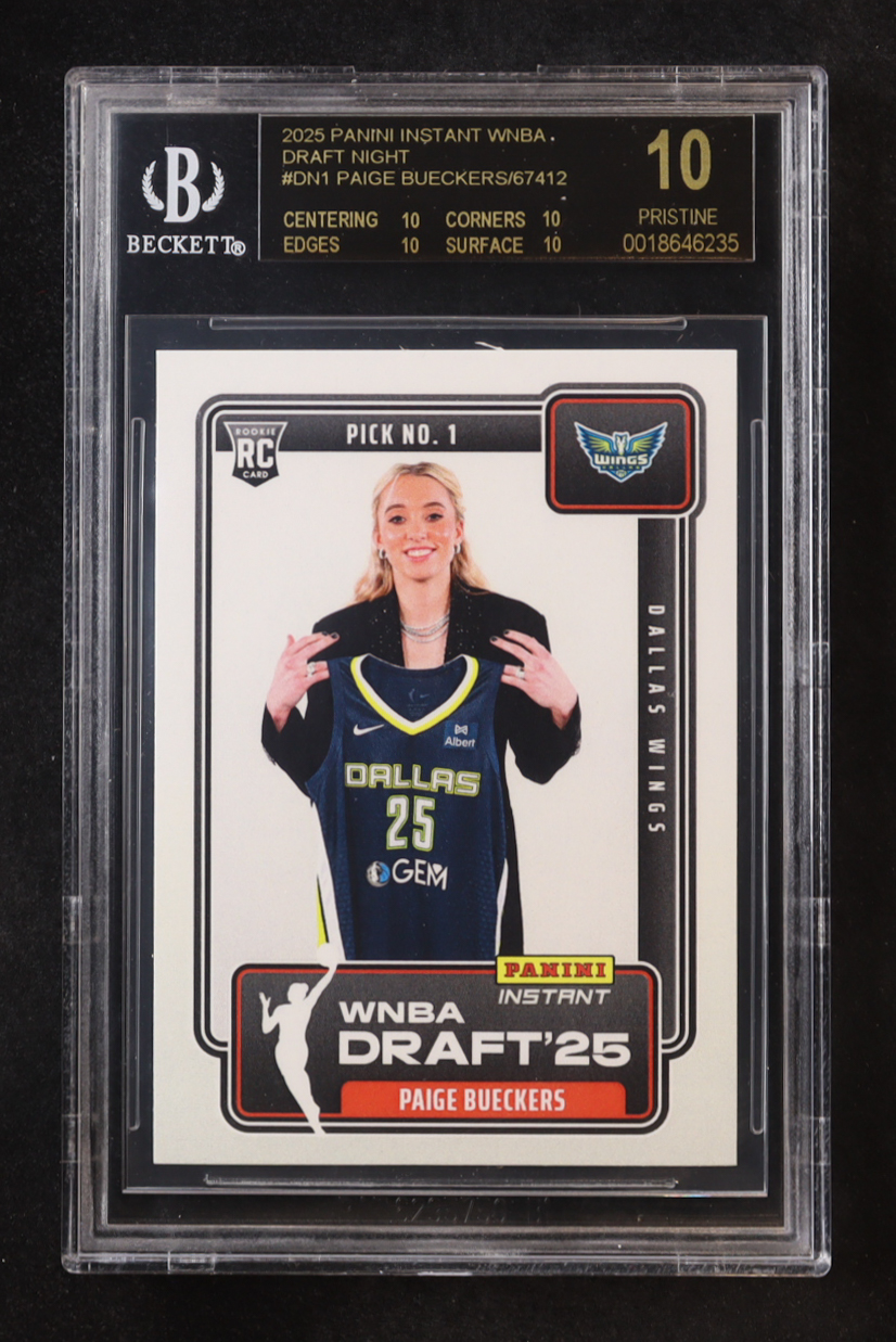 Paige Bueckers 2025 Panini Instant WNBA Draft Night #DN1 RC (BGS 10 | Pristine Black Label) at PristineAuction.com Paige Bueckers 2025 Panini Instant WNBA Draft Night #DN1 RC (BGS 10 | Pristine Black Label) at PristineAuction.com