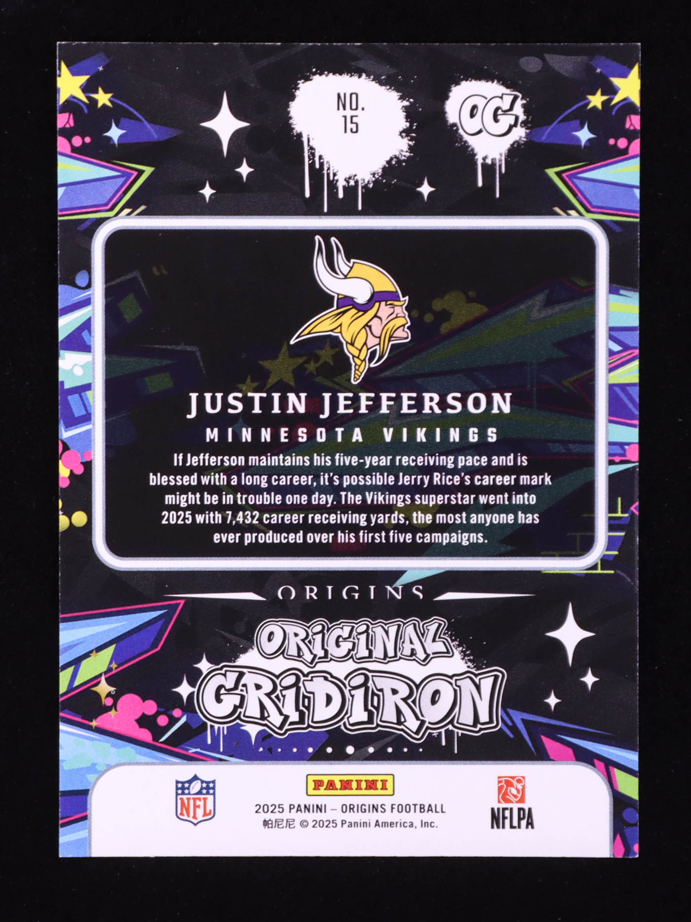 Justin Jefferson 2025 Panini Origins Original Gridiron #15 at PristineAuction.com Justin Jefferson 2025 Panini Origins Original Gridiron #15 at PristineAuction.com