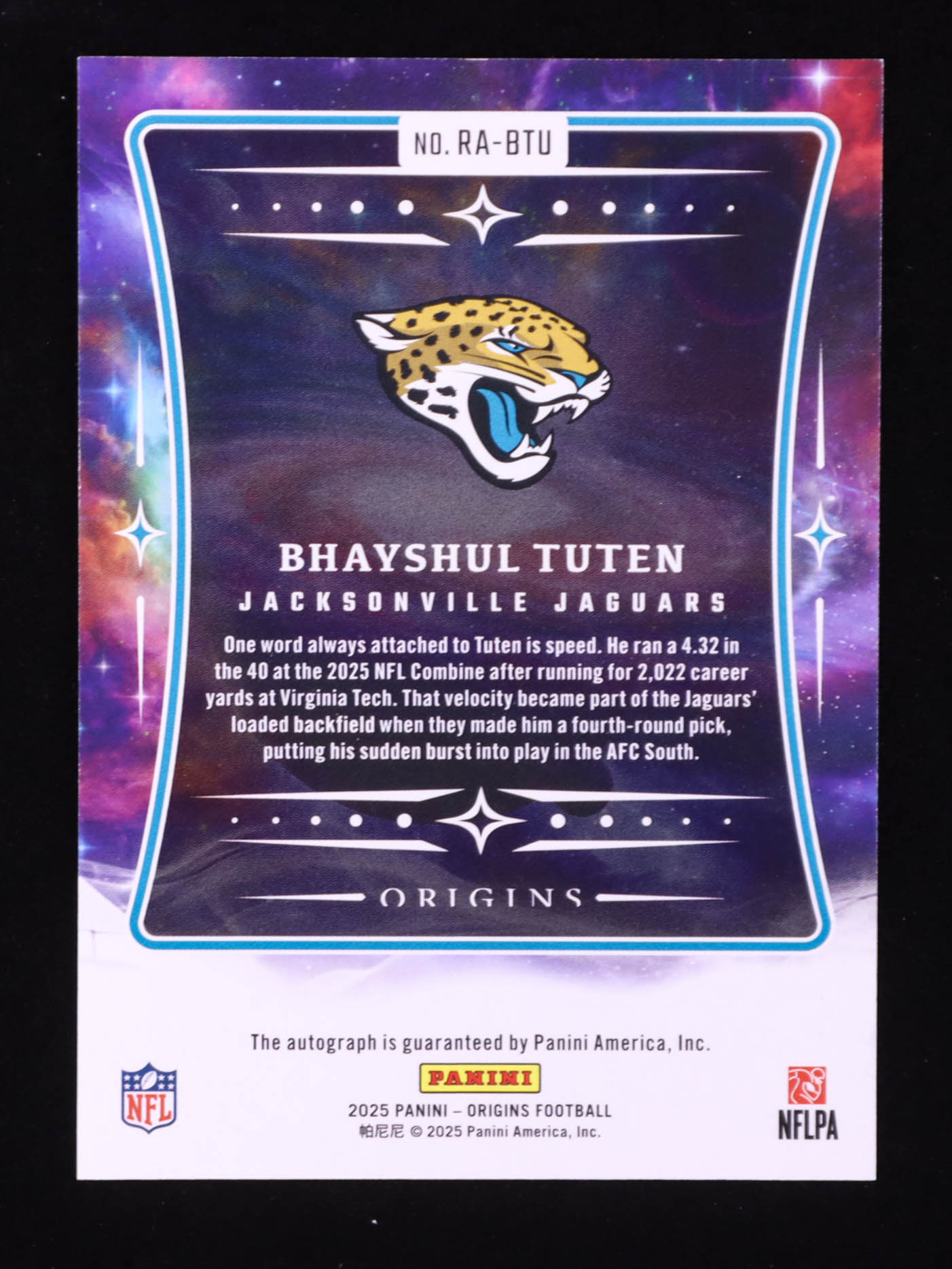 Bhayshul Tuten 2025 Panini Origins Rookie Autographs #32 RC at PristineAuction.com Bhayshul Tuten 2025 Panini Origins Rookie Autographs #32 RC at PristineAuction.com