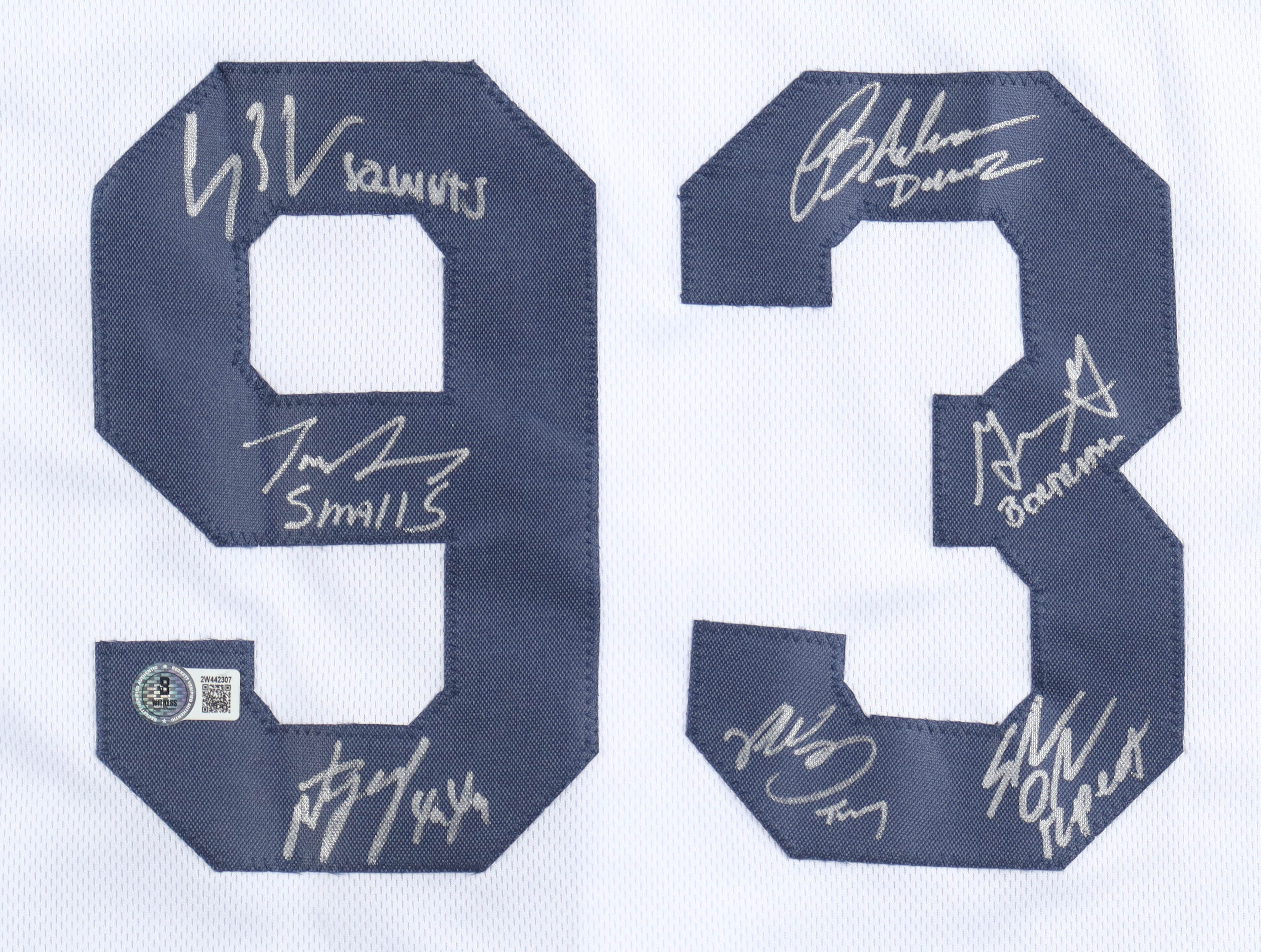 Jersey Cast-Signed by (7) with Tom Guiry, Chauncey Leopardi, Marty York, Shane Obedzinski with Character Name Inscriptions (Beckett) at PristineAuction.com Jersey Cast-Signed by (7) with Tom Guiry, Chauncey Leopardi, Marty York, Shane Obedzinski with Character Name Inscriptions (Beckett) at PristineAuction.com