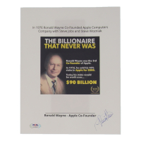 Ronald Wayne Signed Apple 8x10 Photo (PSA) at PristineAuction.com