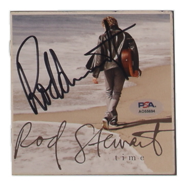 Rod Stewart Signed "Time" 5x5 CD Booklet (PSA) at PristineAuction.com Rod Stewart Signed "Time" 5x5 CD Booklet (PSA) at PristineAuction.com