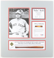 Babe Ruth Yankees Custom Matted Game-Used Baseball Bat Piece Display (PSA) at PristineAuction.com