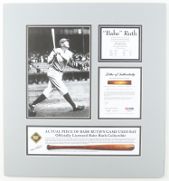 Babe Ruth Yankees Custom Matted Game-Used Baseball Bat Piece Display (PSA) at PristineAuction.com