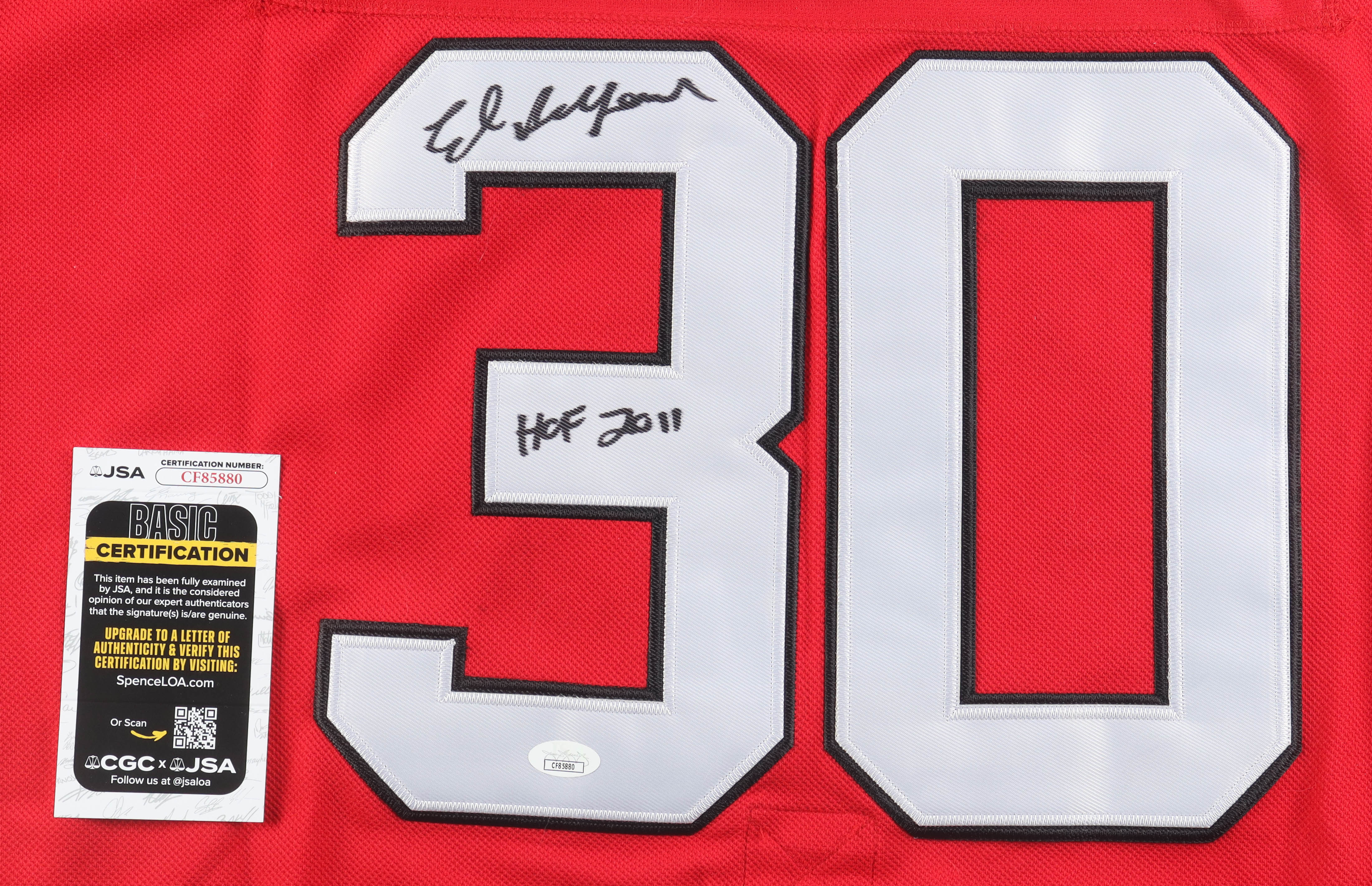 Ed Belfour Signed Blackhawks CCM Authentic Jersey Inscribed "HOF 2011" (JSA) at PristineAuction.com Ed Belfour Signed Blackhawks CCM Authentic Jersey Inscribed "HOF 2011" (JSA) at PristineAuction.com
